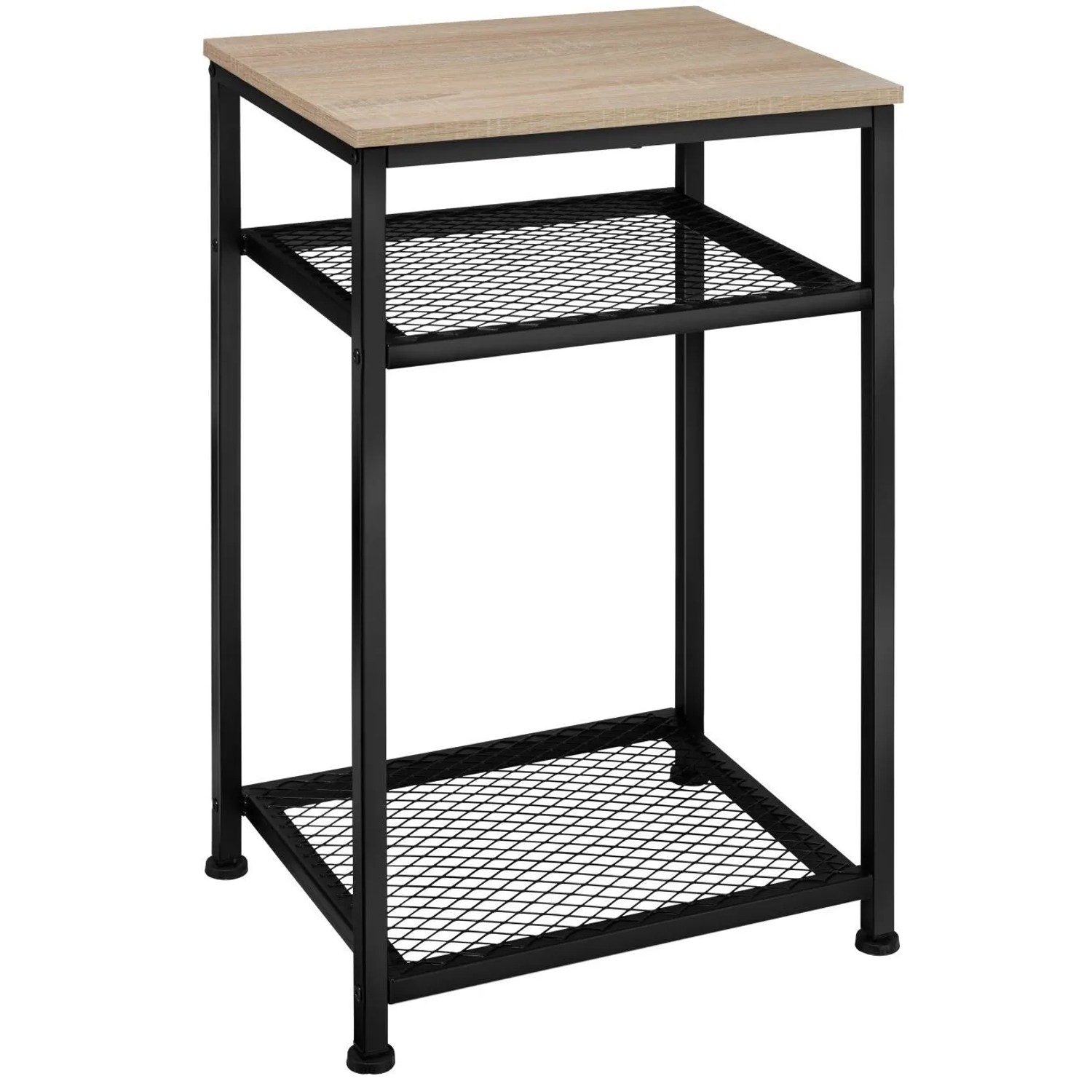 Tectake Beistelltisch York Industrial Style Holz und Stahl  36 x 45 50 x 75 50 cm Industrial Holz Hell  Eiche Sonoma