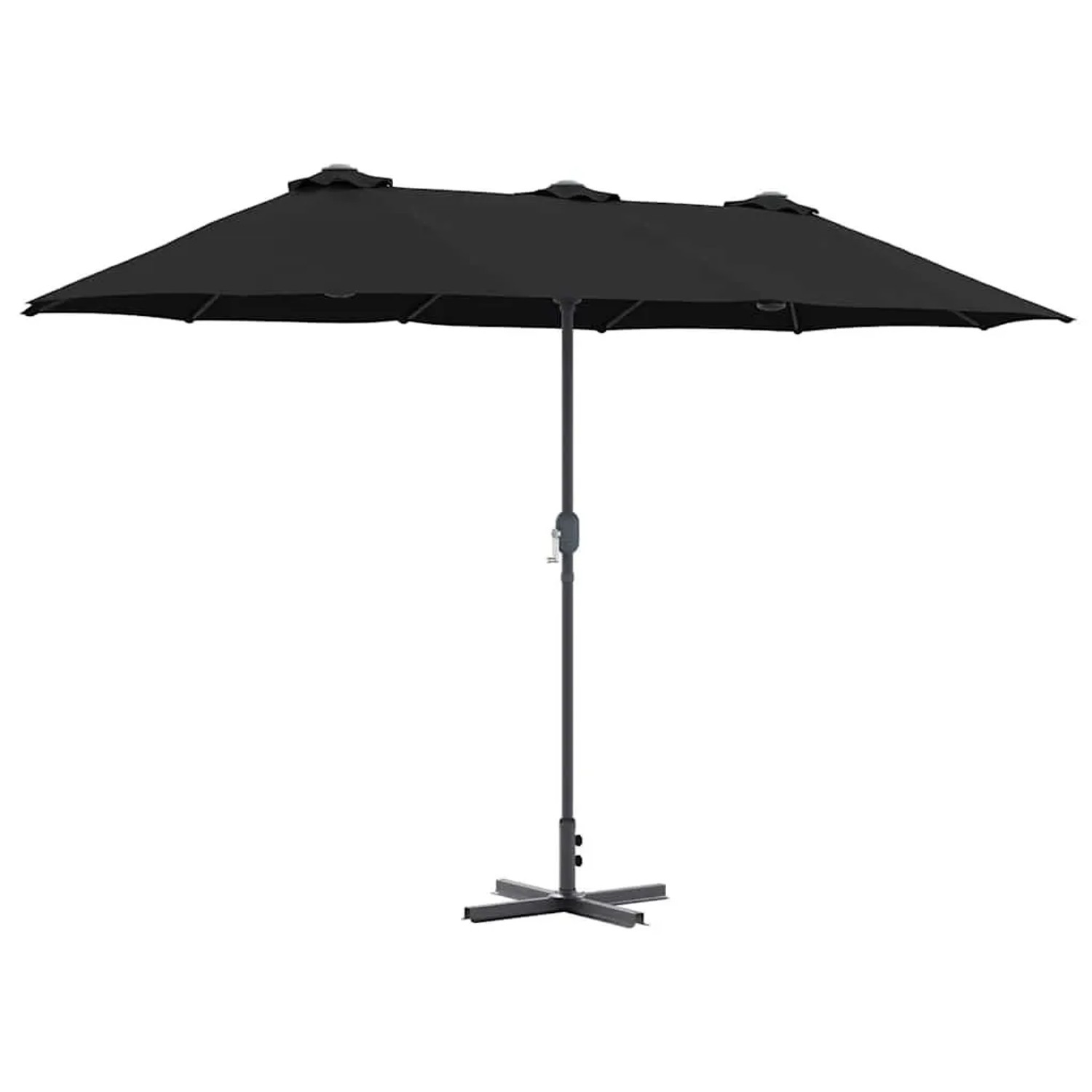 vidaXL Gartenparasol Schwarz 370 x 197 x 239 cm 42003371 günstig online kaufen