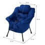 Dunkelblauer ML-Design Relaxsessel mit Kopfkissen und Seitentasche, ideal zum Entspannen.