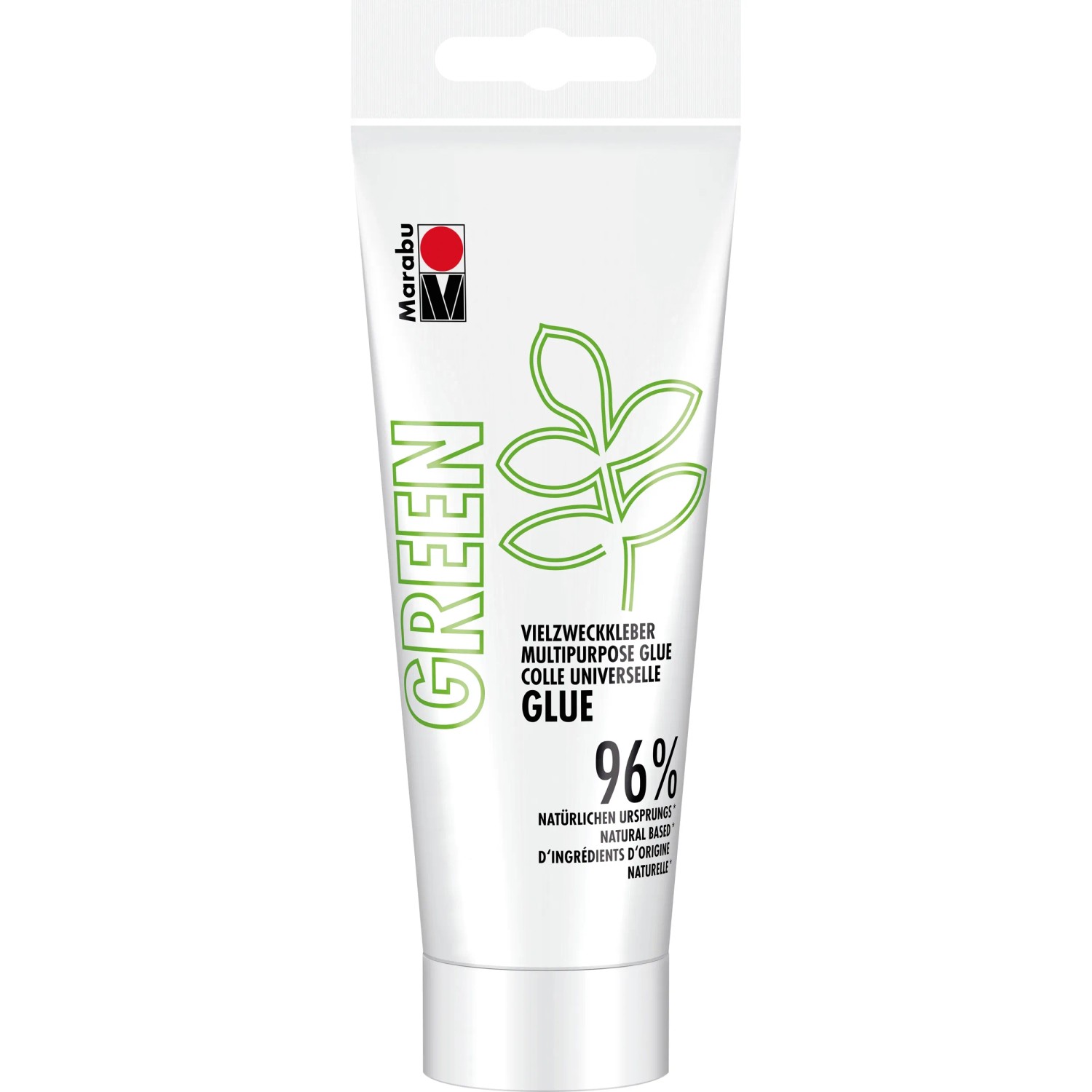 Marabu Green Vielzweckkleber, 100ml Tube, transparent, für Papier, Pappe, Karton, Kork und Filz.