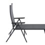 Anthrazitfarbene Siena Garden Klappliege Tauro, 182 cm lang, mit Textilbespannung und Aluminiumgestell.