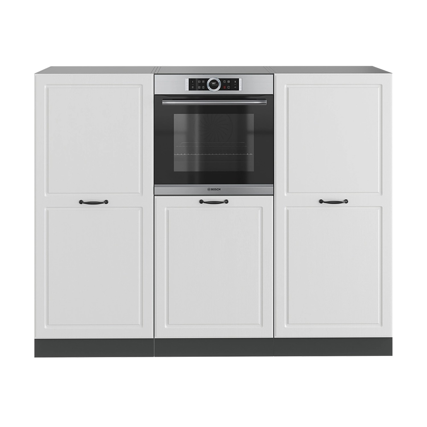 Vicco R-Line Küchenblock Weiß Landhaus/Anthrazit 180 cm ohne Arbeitsplatte günstig online kaufen