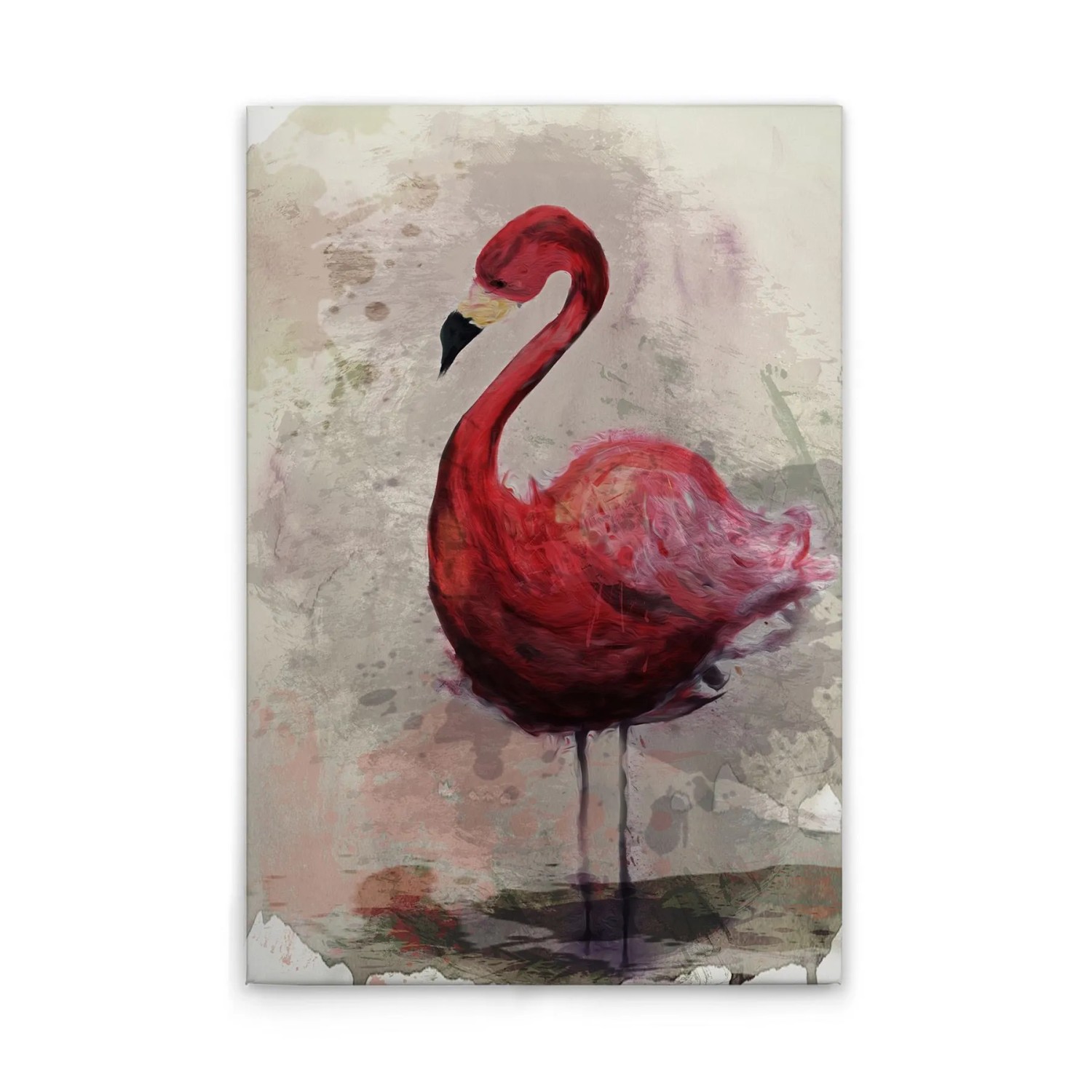 Tadessi Leinwandbild - M1-No.50790 - Flamingo Aquarell - 40 x 60 cm - Querformat