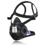 Schwarze Dräger X-plore 3500 Atemschutz Halbmaske Größe M mit Kopfbändern und Bajonett-Filteranschlüssen für Arbeitsschutz.