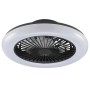 Schwarze LED-Deckenleuchte Montero mit Ventilator, Ø 42 cm.