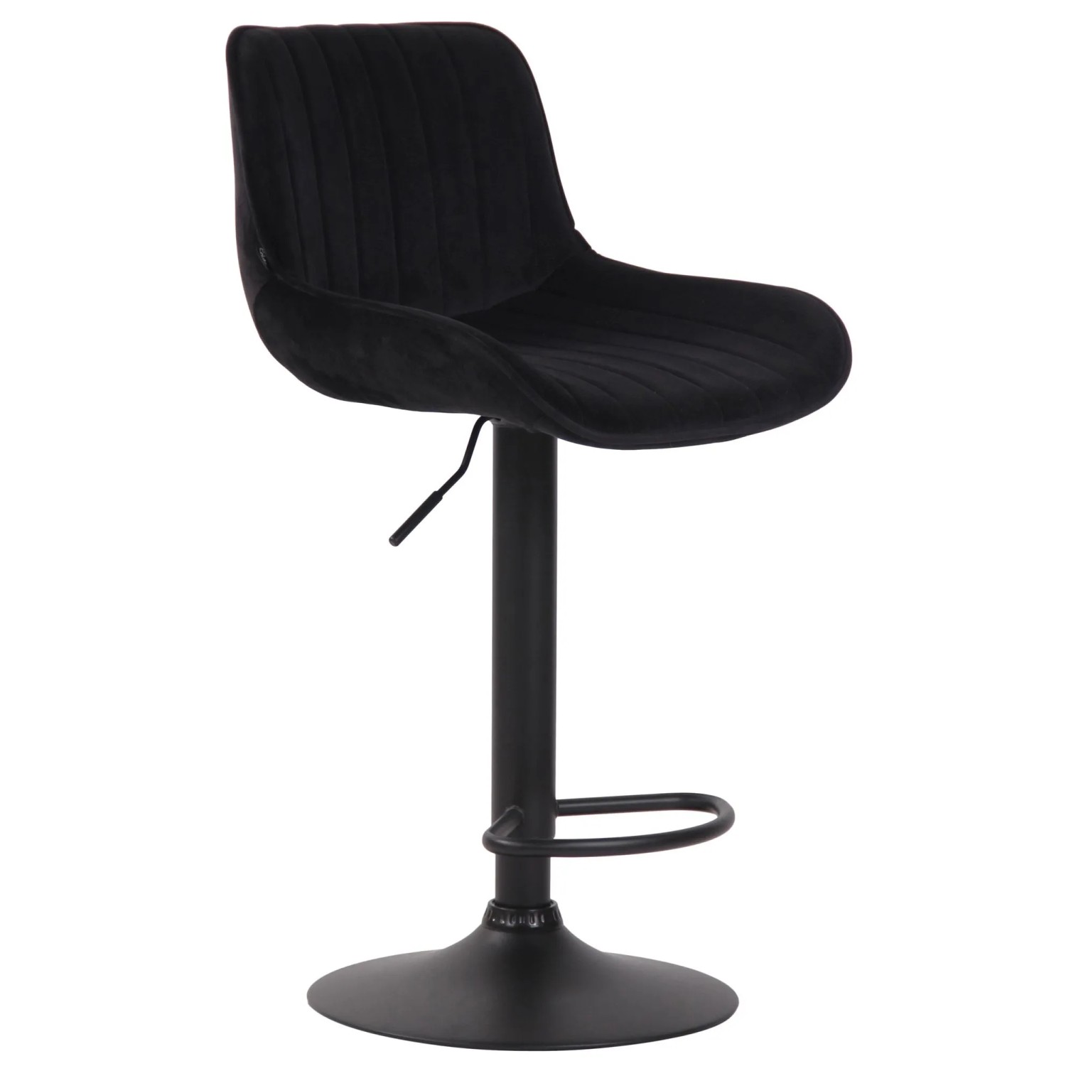 CLP Barhocker Lentini Samt Schwarz/Schwarz