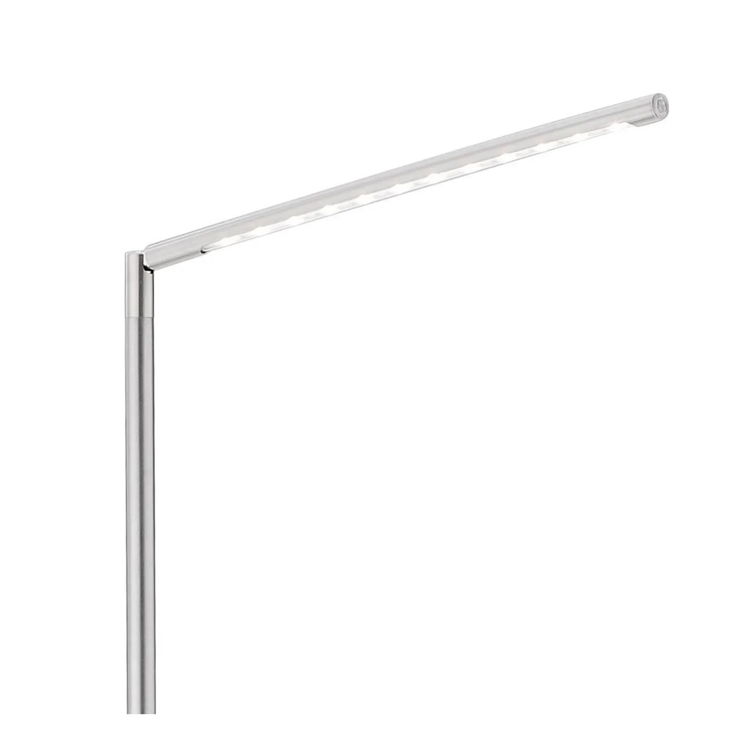 Moderne LED-Stehleuchte Dawda aus Stahl, höhenverstellbar von 125 bis 165,5 cm.
