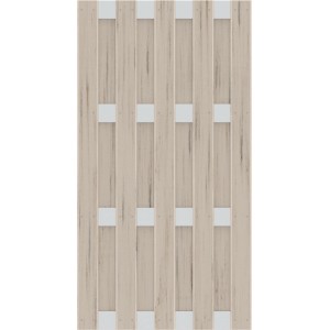 Sichtschutzzaun Jumbo WPC Alu Sand, 95x179cm, mit Aluminiumleisten.