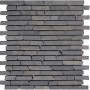 Mosaikmatte Slim Hexagon Marmor Graphit, Naturstein-Mosaikfliese für die Wandgestaltung.