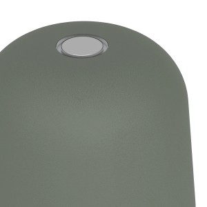 Detailaufnahme: Grüne EGLO MANNERA-S LED Akku Tischleuchte mit Touchdimmer.