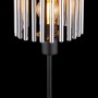 Schwarze Globo Tischleuchte Gorley mit Rauchglas-Elementen, Ø 15 cm. Design-Tischlampe für stimmungsvolles Licht.