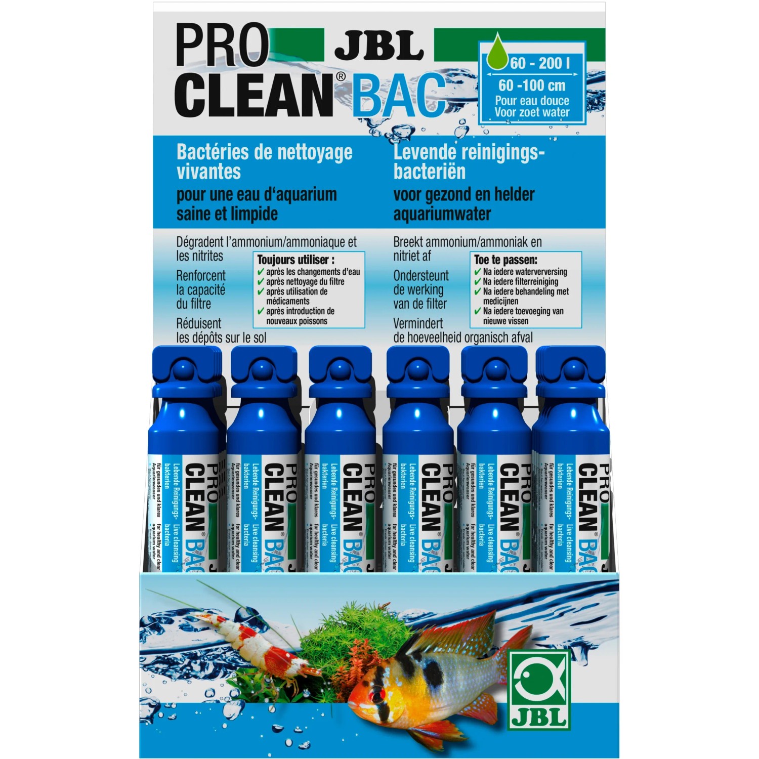 JBL ProClean Bac Reinigungsbakterien für Aquarien, 50ml Flaschen.