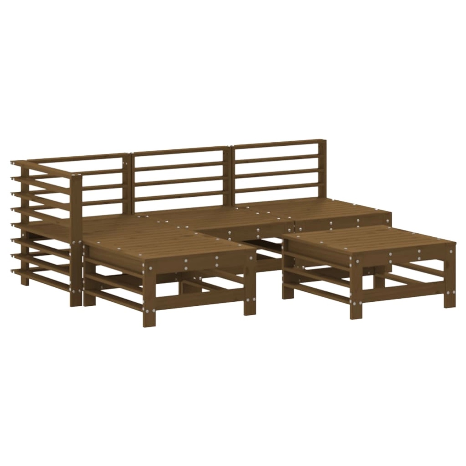 vidaXL 5-tlg Garten-Lounge-Set Honigbraun Massivholz Kiefer Modell 25 günstig online kaufen