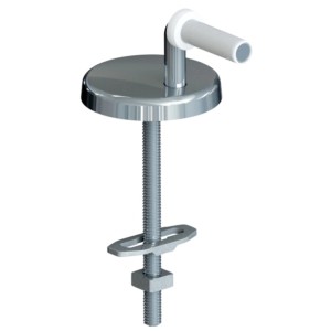 Glänzendes Edelstahlscharnier für MKW WC-Sitz DARIO BASIC, Villeroy & Boch O.Novo. Mit Gewindestange und Mutter.
