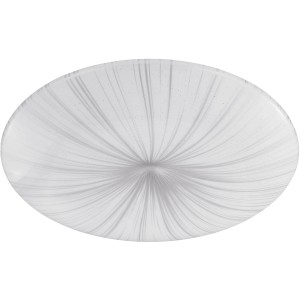 Eglo LED-Deckenleuchte Nieves, silber-weiße Deckenlampe mit Sternenmuster.