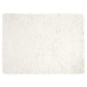Weißer vidaXL Kunstschaffell Teppich, 160x230 cm, Polyester