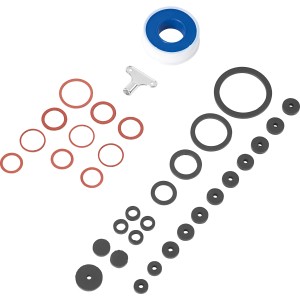 34-teiliges Dichtungs-Set für Küche und Bad mit verschiedenen Dichtungsringen und Dichtband.