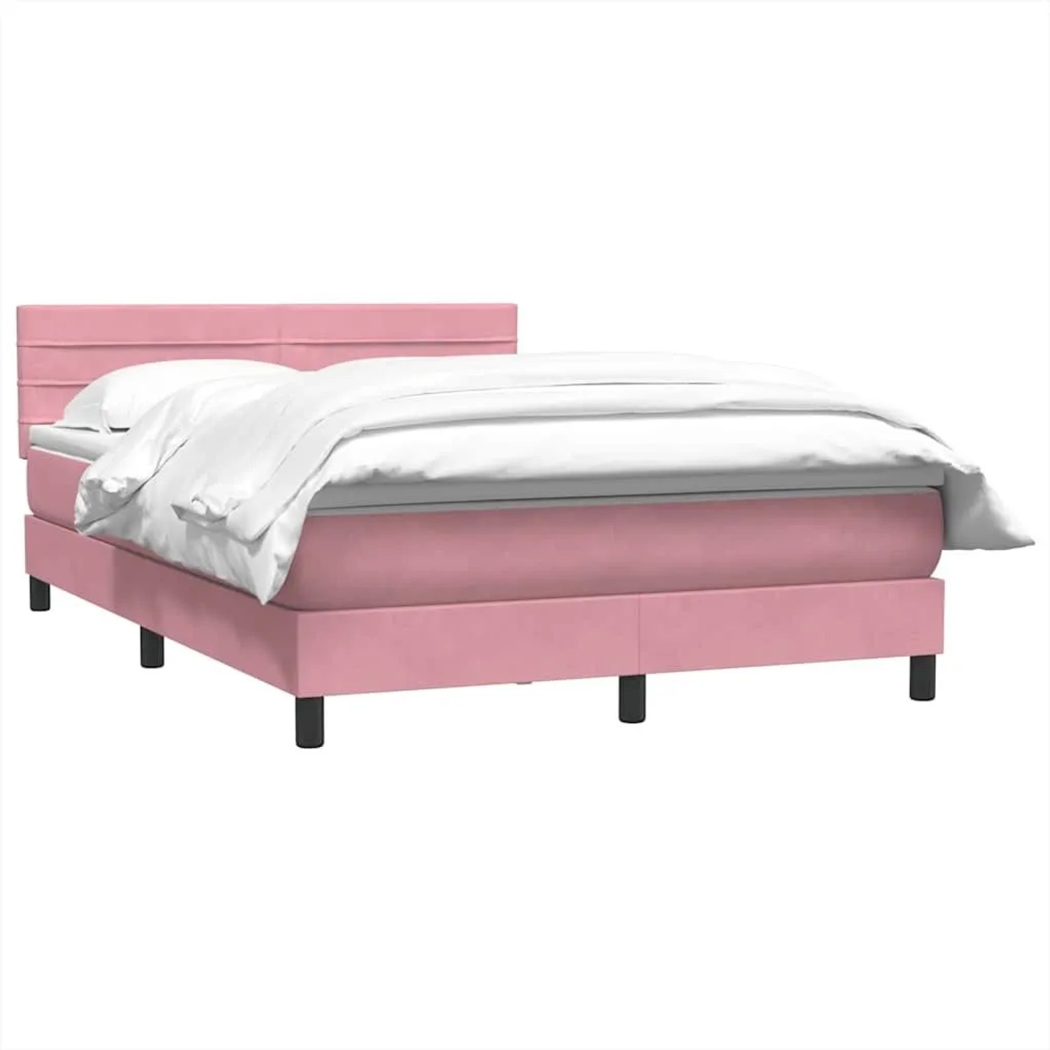 vidaXL Boxspringbett mit Matratze Rosa 140x220 cm Samt 3316358 günstig online kaufen