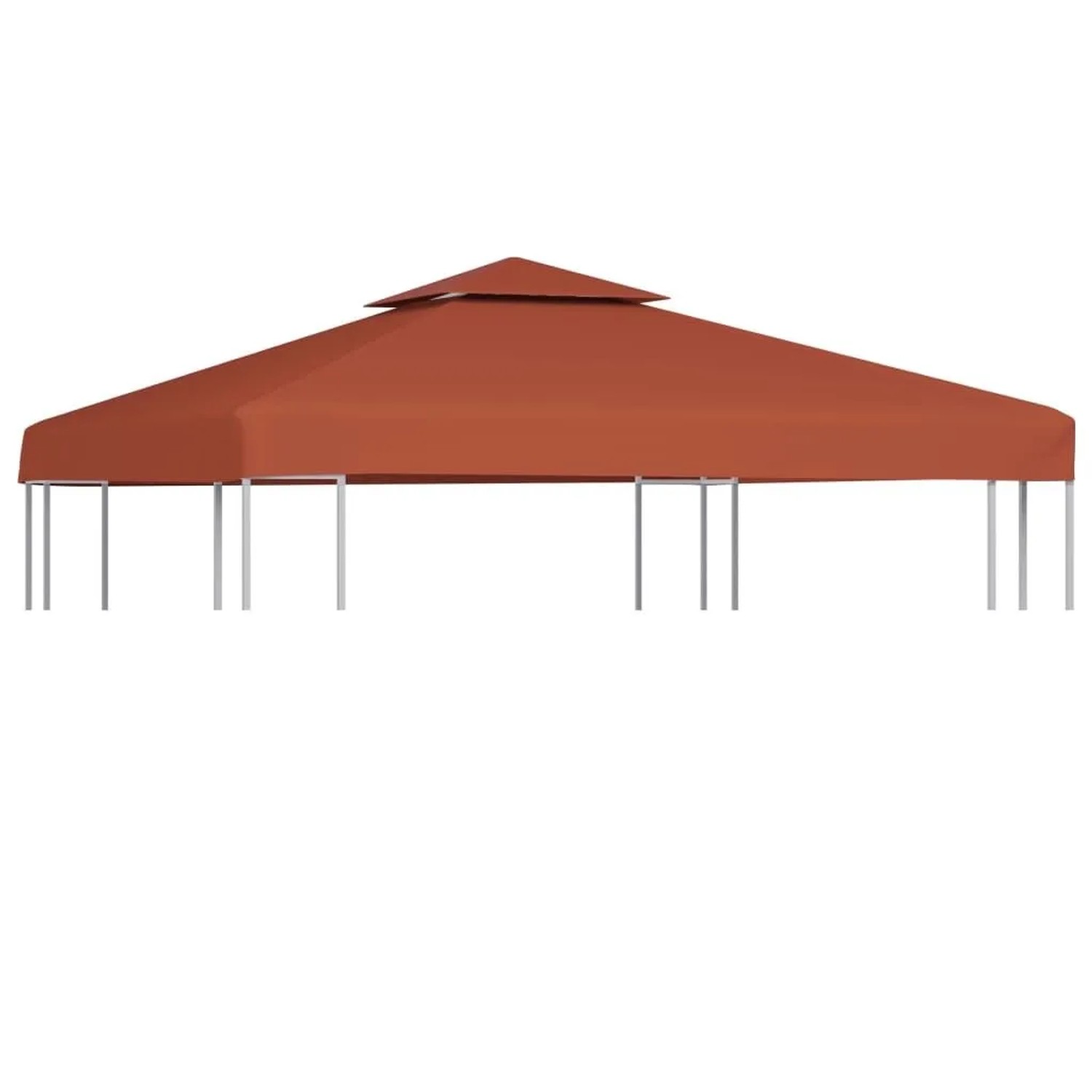 vidaXL Pavillon-Dachplane mit Kaminabzug 310 g/m² 3x3 m Terrakotta 46616