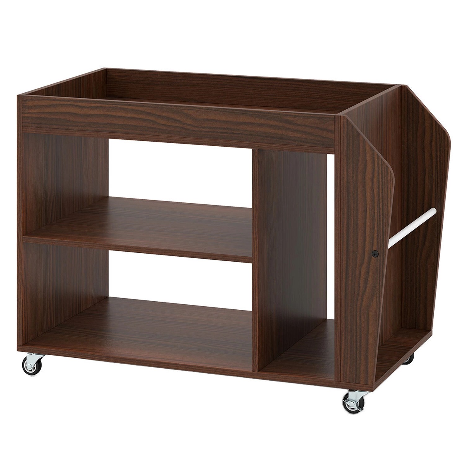 Costway Beistelltisch 3 Ebenen Nachttisch Nachtschrank Holz mit Rollen günstig online kaufen