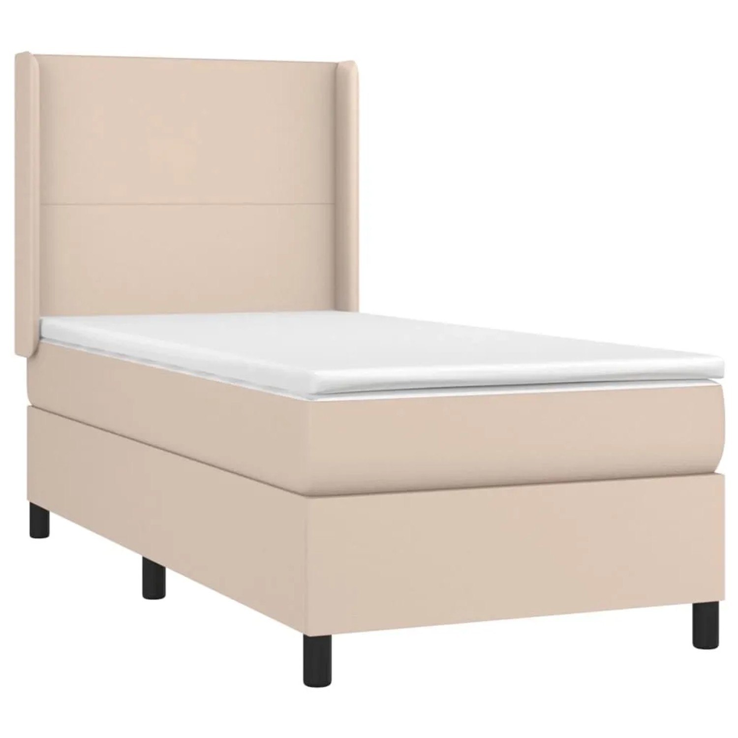 vidaXL Boxspringbett mit Matratze & LED Cappuccino-Braun 100x200cm 3139252