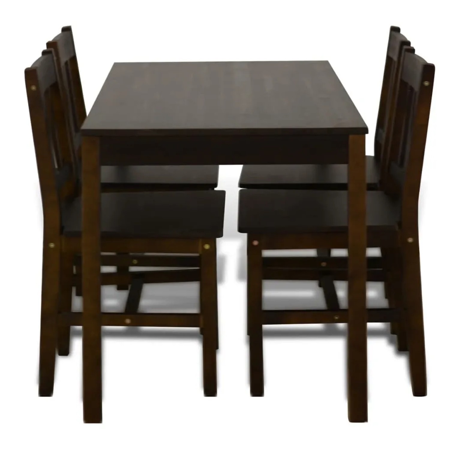 vidaXL Esstisch-Set mit 4 Holzstühlen, braun, Kiefernholz. Essgruppe für Küche oder Esszimmer.