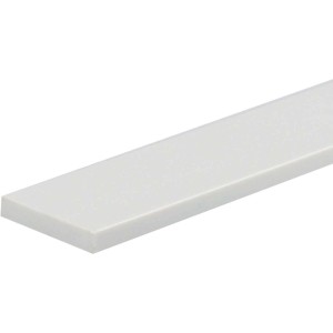 Weiße Arcansas Flachstange aus PVC, 3x20x2600 mm, für Heimwerker-Arbeiten.