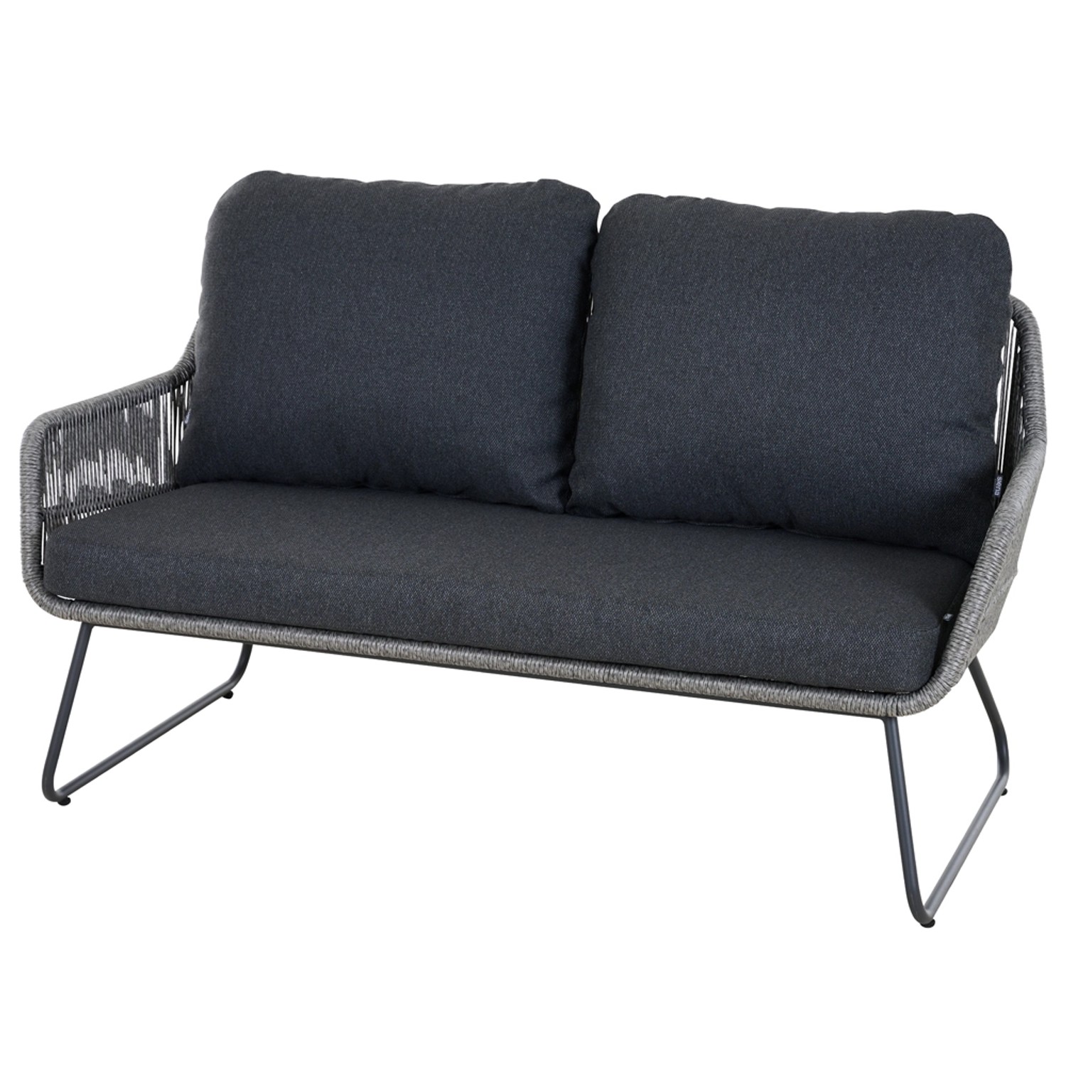 Graue 2er Loungebank Kansas von Siena Garden, Teil eines 4-teiligen Lounge-Sets.