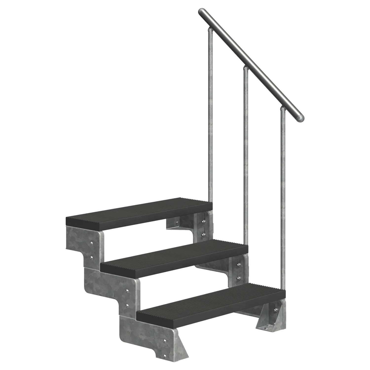 Dolle Außentreppe Gardentop 3 TRIMAX-Stufen 80 cm Anthrazit + Alu-Geländer günstig online kaufen