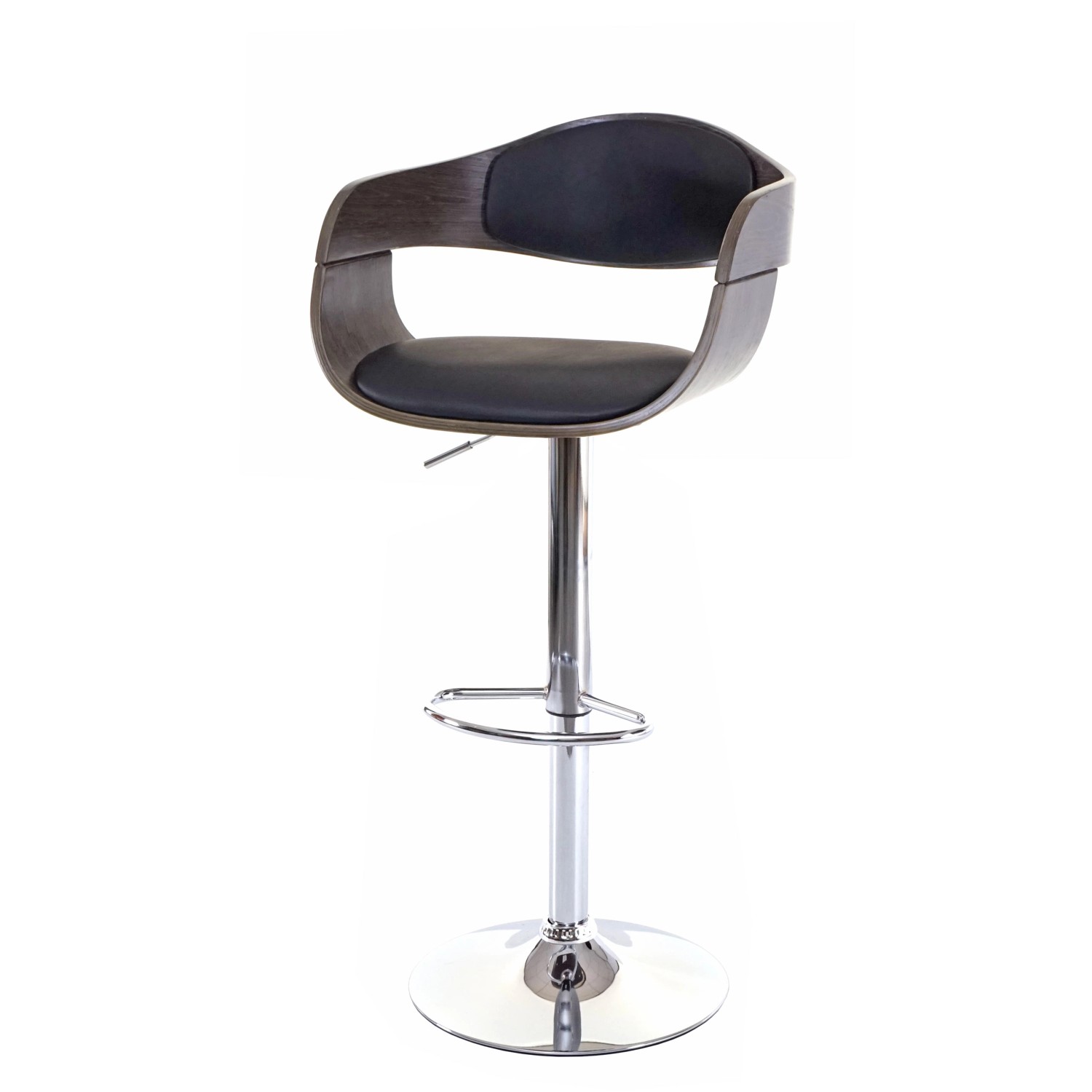 PROREGAL Barhocker Mit Lehne Sitzhöhe 63-85cm Holz Bugholz Retro-Design Gra günstig online kaufen