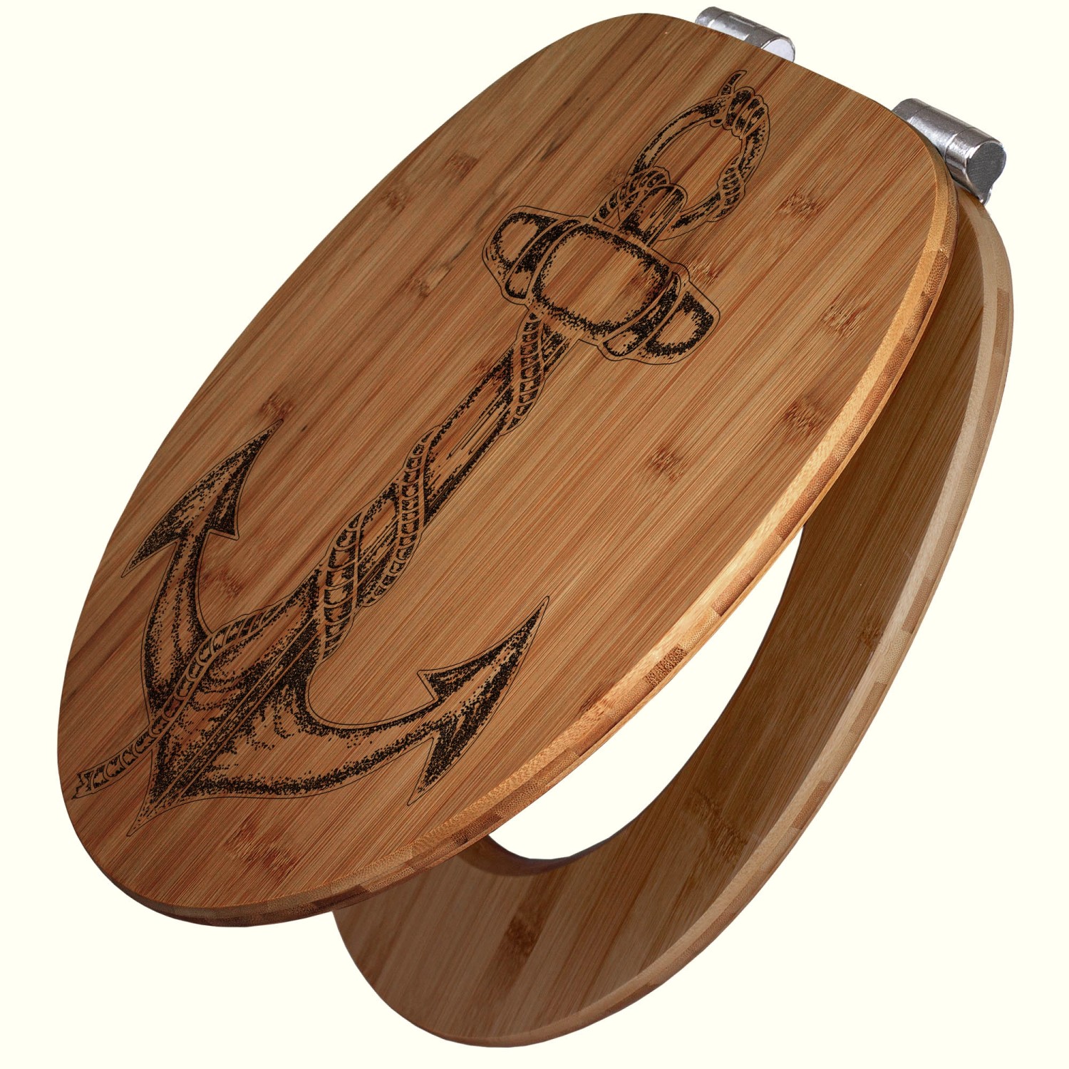 Banjado WC Sitz Bambus Holz Mit Gravur Toilettendeckel Mit Absenkautomatik günstig online kaufen