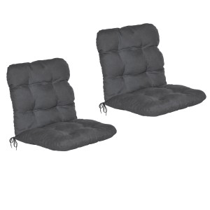 2er Set Beautissu Flair NL Niederlehner Gartenstuhlauflagen, 100x50cm, Graphitgrau