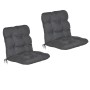 2er Set Beautissu Flair NL Niederlehner Gartenstuhlauflagen, 100x50cm, Graphitgrau