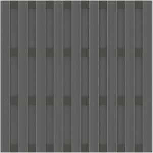 Sichtschutzzaun Jumbo WPC, anthrazitfarbenes Element mit Alu-Riegeln, 179x179 cm.