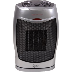 Suntec Heat PTC 1500 OSC Heizlüfter in Silber mit Bedienelementen und Schutzgitter.