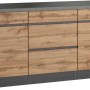 Held Möbel Küchenunterschrank Turin, 180 cm, Wotaneiche/Graphit, mit Schubladen und Türen.