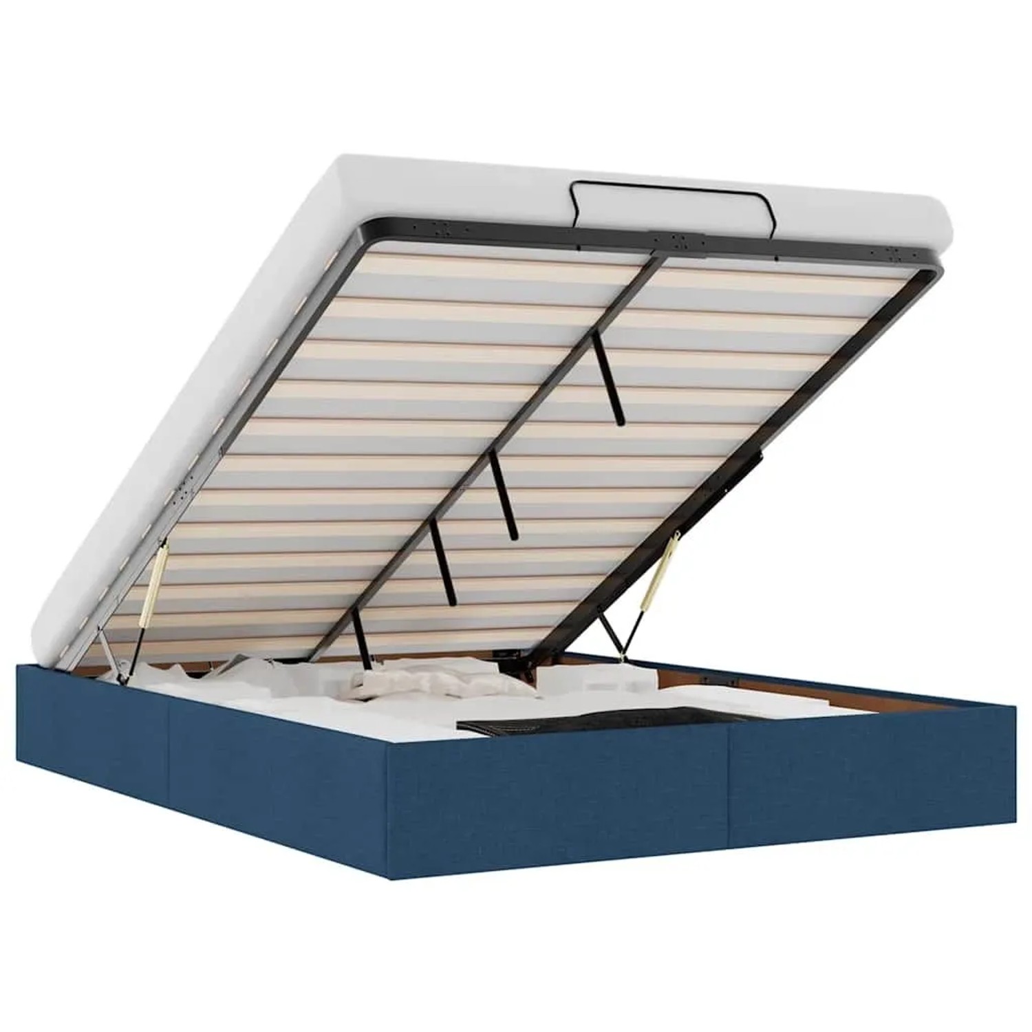 vidaXL Ottoman-Bett ohne Matratze Blau 140x190 cm Stoff 3310881