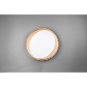 Runde LED-Deckenleuchte Zeta (Ø 48 cm) in Schwarz-Gold mit Dimmer für variable Lichtstimmung.