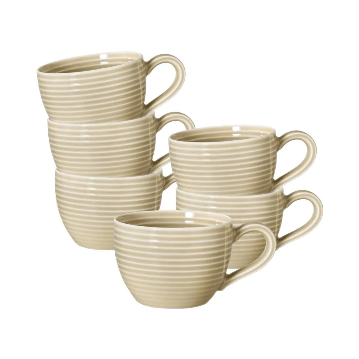 Seltmann Weiden Beat Color Glaze Espressotasse 0,11, 6er Set Sandbeige