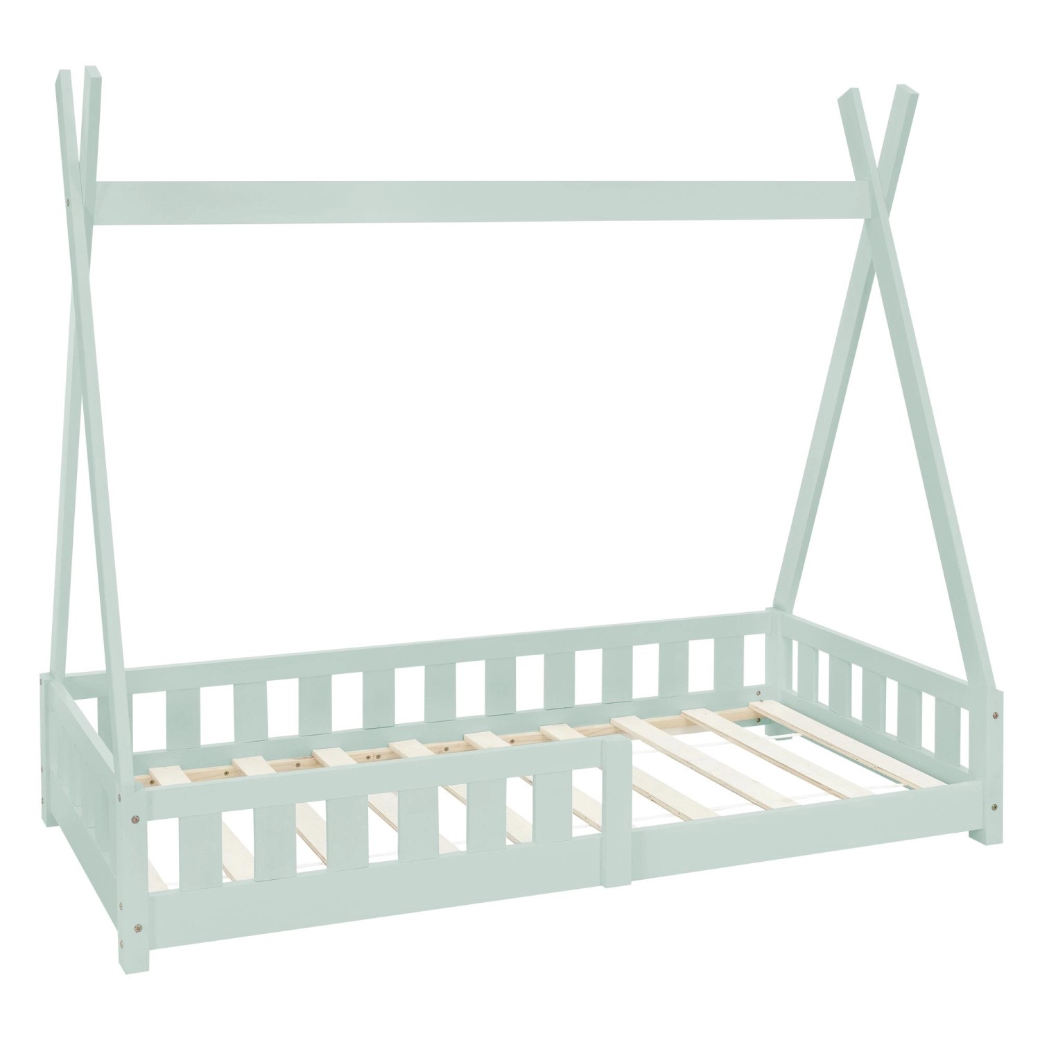 Image of ML-Design Kinderbett Tipi 80x160 cm Mint mit Rausfallschutz Lattenrost