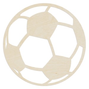 Wanddeko Fußball aus Holz (Pappel, 60x60cm) für Kinder- und Wohnzimmer.