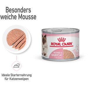 Royal Canin Mother & Babycat Mousse, Katzen-Nassfutter für Mutterkatzen und Kitten in Dose.