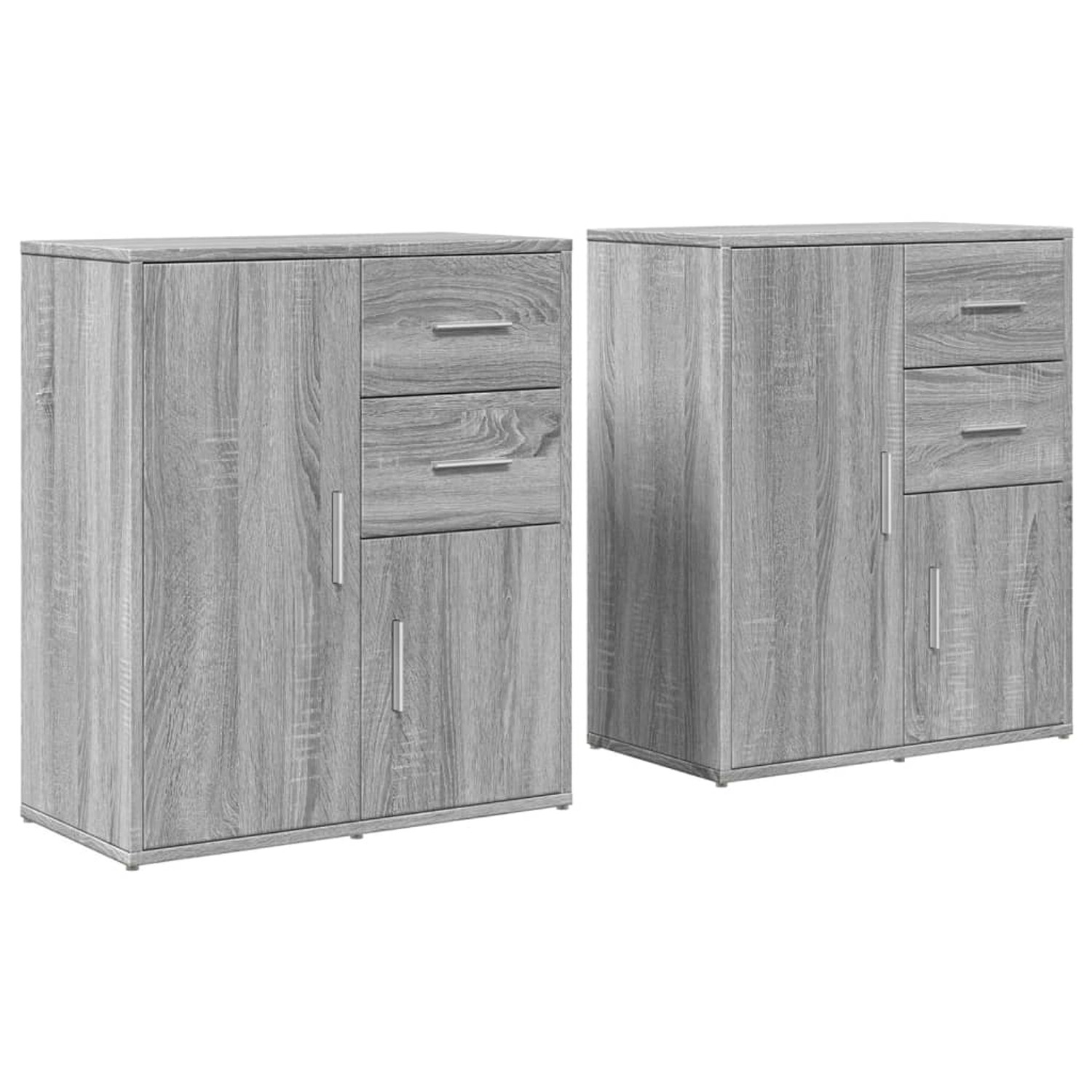vidaXL Sideboards 2 Stk Grau Sonoma-Eiche 60x31x70 cm Holzwerkstoff 3276565 günstig online kaufen
