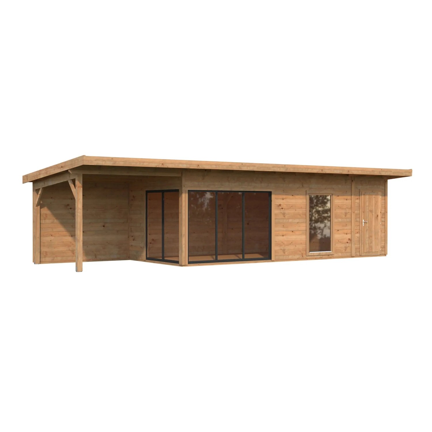 Palmako Holz-Gartenhaus Andrea Slide Pultdach Tauchgrundiert 1060 cm x 300 cm