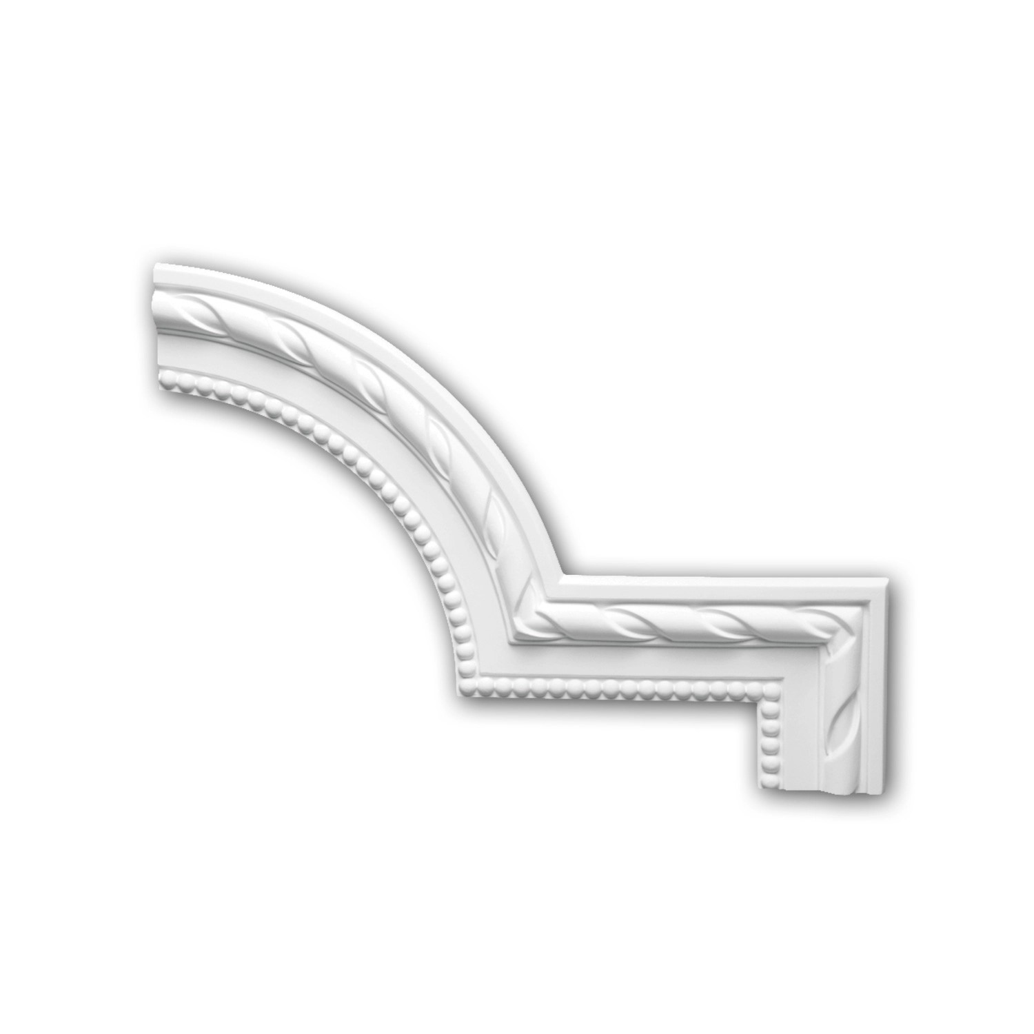 PROFHOME 152296 Eckelement für Wandleiste Zierelement dekoratives Element 39 cm x 27 cm x 1,9 cm Weiß