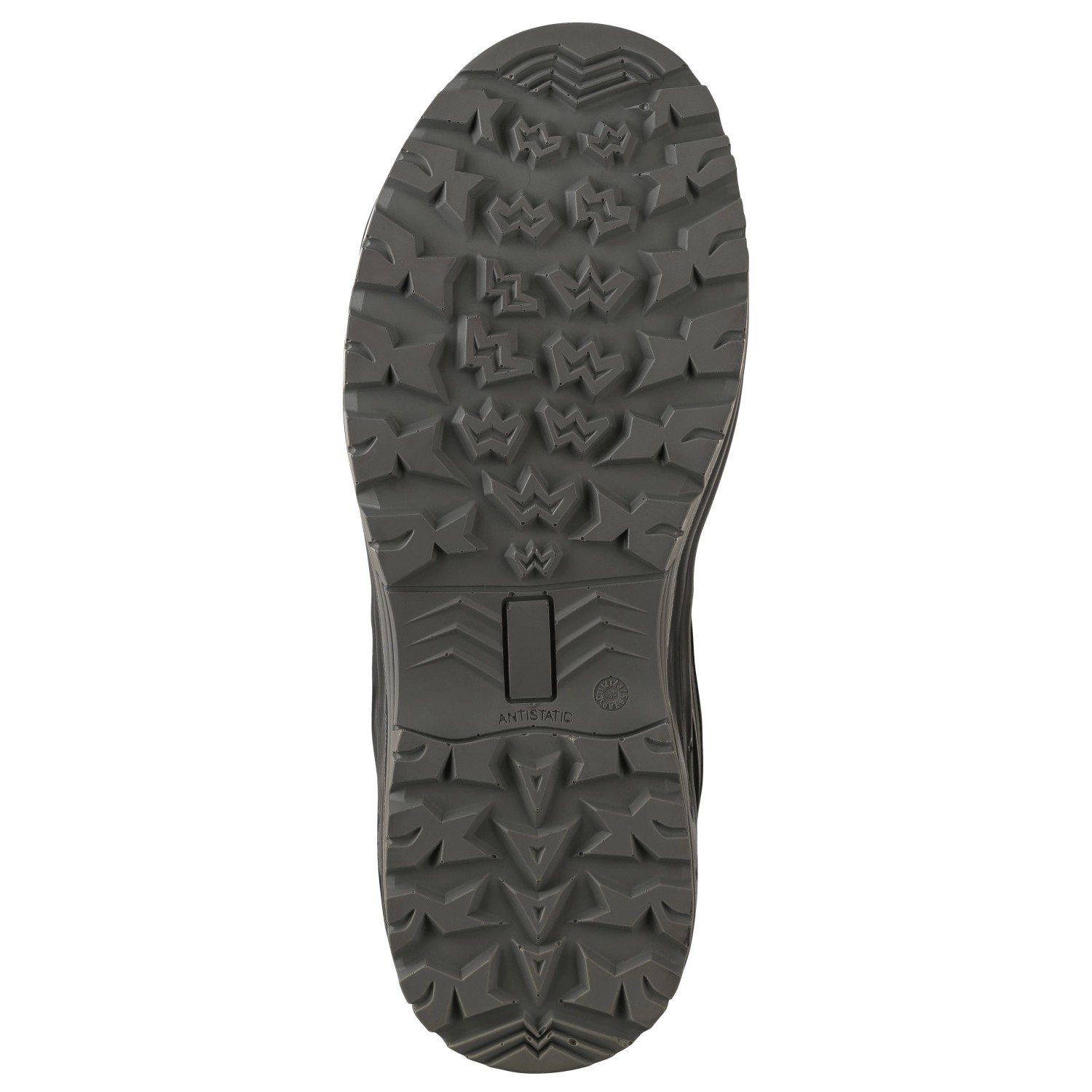 Sohle des braunen Bullstar Sicherheitstiefel Techno-X S3S, rutschfest und antistatisch.