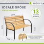 Juskys Gartenbank Modena: 2-Sitzer Bank aus Holz und Stahl für Garten, Balkon oder Terrasse.