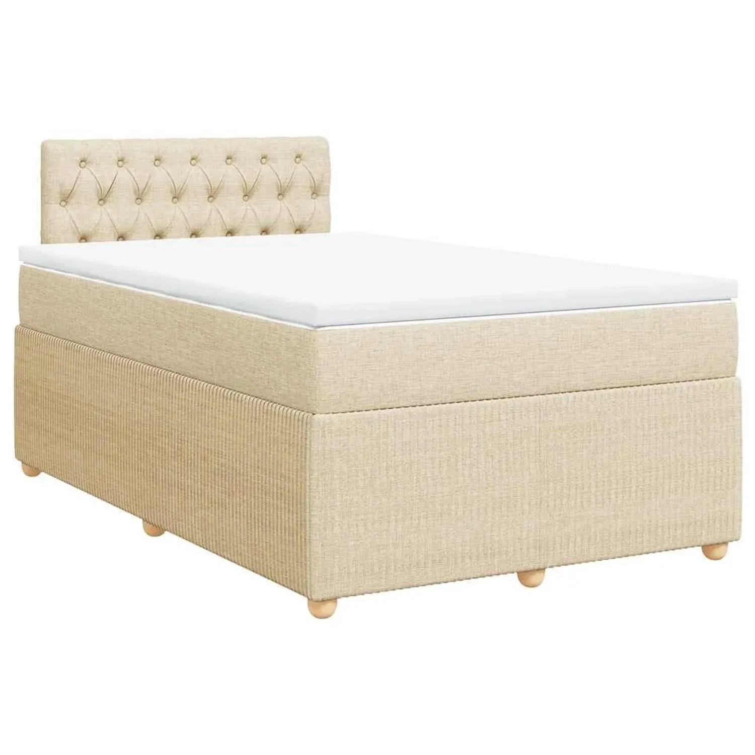 vidaXL Boxspringbett mit Matratze Creme 120x200 cm Stoff 3287435 günstig online kaufen