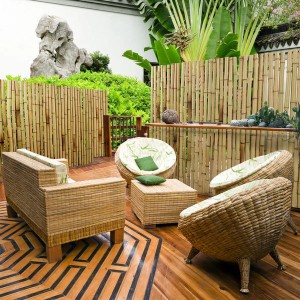 Karat Bambus Sichtschutzzaun (100x250cm) im Garten, Natur-Optik. Sichtschutz für Balkon und Terrasse.