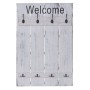 MCW Wandgarderobe C89 Welcome Shabby Weiß mit 8 Haken im Shabby-Look.
